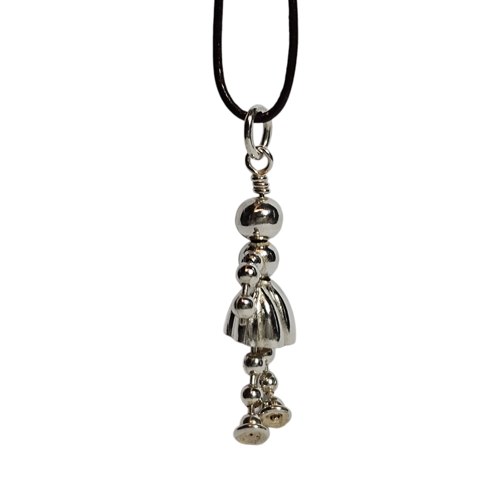 Vintage Articulating Girl Pendant in Sterling Silver - Picture 5 of 10